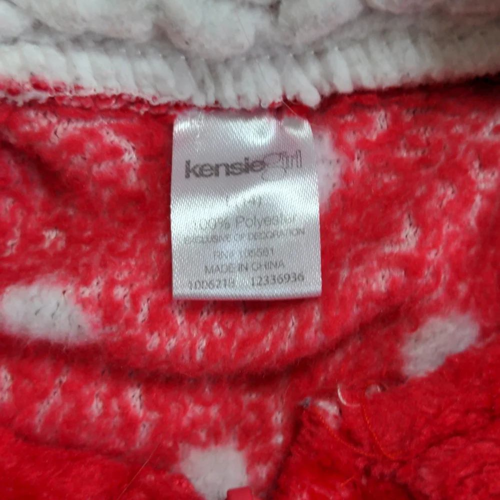 Winter Holiday Girl's Polka Dot Santa Footless Hooded Fleece Onesie/One Piece